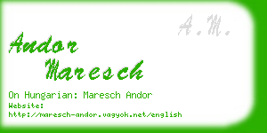 andor maresch business card